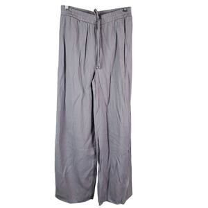 Wide Leg Drawstring Pants in Light Gray